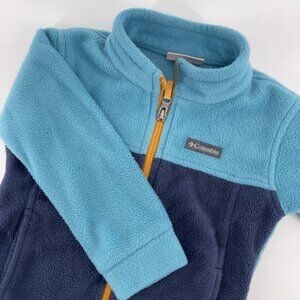 Columbia 3T Fleece Jacket Full Zip Blue Navy Toddler Girls Boys Warm Coat